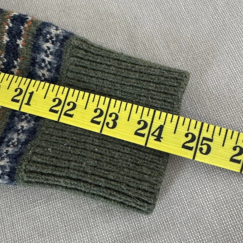 J. Crew Fair Isle Crew Neck Sweater Men's‎ Green Medium